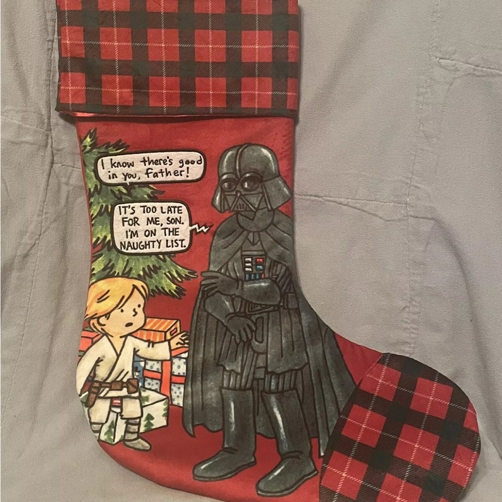 NEW Disney Star Wars Luke Skywalker & Darth Vader Christmas Stocking